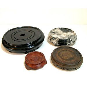 Oriental Pedestal Stand Collection, Wood and Stone